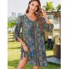 image:imageZeagoo Womens Boho Dresses Casual Beach Summer Dress Tassel Tie Neck 34 Long Sleeve Mini Sundress 2026 Floral Print Cover UpBlue Mz779