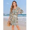 image:imageZeagoo Womens Boho Dresses Casual Beach Summer Dress Tassel Tie Neck 34 Long Sleeve Mini Sundress 2026 Floral Print Cover UpColorful Mz453