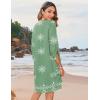 image:imageZeagoo Womens Boho Dresses Casual Beach Summer Dress Tassel Tie Neck 34 Long Sleeve Mini Sundress 2026 Floral Print Cover UpGreen Mz915