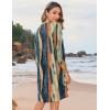 image:imageZeagoo Womens Boho Dresses Casual Beach Summer Dress Tassel Tie Neck 34 Long Sleeve Mini Sundress 2026 Floral Print Cover UpKhaki Cx289