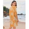 image:imageZeagoo Womens Boho Dresses Casual Beach Summer Dress Tassel Tie Neck 34 Long Sleeve Mini Sundress 2026 Floral Print Cover UpOrange Cx294