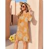 image:imageZeagoo Womens Boho Dresses Casual Beach Summer Dress Tassel Tie Neck 34 Long Sleeve Mini Sundress 2026 Floral Print Cover UpOrange Cx294