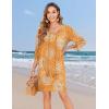 image:imageZeagoo Womens Boho Dresses Casual Beach Summer Dress Tassel Tie Neck 34 Long Sleeve Mini Sundress 2026 Floral Print Cover UpOrange Cx294