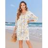 image:imageZeagoo Womens Boho Dresses Casual Beach Summer Dress Tassel Tie Neck 34 Long Sleeve Mini Sundress 2026 Floral Print Cover UpWhite Xh403