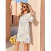 image:imageZeagoo Womens Boho Dresses Casual Beach Summer Dress Tassel Tie Neck 34 Long Sleeve Mini Sundress 2026 Floral Print Cover UpWhite Xh403