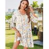 image:imageZeagoo Womens Boho Dresses Casual Beach Summer Dress Tassel Tie Neck 34 Long Sleeve Mini Sundress 2026 Floral Print Cover UpWhite Xh403