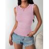 image:imageZeagoo Womens Sleeveless Crewneck Ribbed Tank Tops Casual Basic Summer Top Slim Fitted Racerback ShirtsRose Pink Stripe