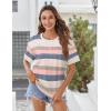 image:imageZeagoo Womens Tops Casual Oversized Short Sleeve Sweatshirt Summer Striped Shirt Crewneck Pullover Loose T Shirts BlouseColor Stripes 1