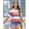 image:imageZeagoo Womens Tops Casual Oversized Short Sleeve Sweatshirt Summer Striped Shirt Crewneck Pullover Loose T Shirts BlouseColor Stripes 2