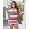 image:imageZeagoo Womens Tops Casual Oversized Short Sleeve Sweatshirt Summer Striped Shirt Crewneck Pullover Loose T Shirts BlouseColor Stripes 2
