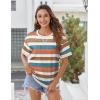 image:imageZeagoo Womens Tops Casual Oversized Short Sleeve Sweatshirt Summer Striped Shirt Crewneck Pullover Loose T Shirts BlouseColor Stripes 3