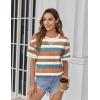 image:imageZeagoo Womens Tops Casual Oversized Short Sleeve Sweatshirt Summer Striped Shirt Crewneck Pullover Loose T Shirts BlouseColor Stripes 3
