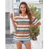 image:imageZeagoo Womens Tops Casual Oversized Short Sleeve Sweatshirt Summer Striped Shirt Crewneck Pullover Loose T Shirts BlouseColor Stripes 3