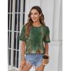 image:imageZeagoo Womens Tops Casual Oversized Short Sleeve Sweatshirt Summer Striped Shirt Crewneck Pullover Loose T Shirts BlouseGreen Floral