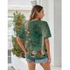 image:imageZeagoo Womens Tops Casual Oversized Short Sleeve Sweatshirt Summer Striped Shirt Crewneck Pullover Loose T Shirts BlouseGreen Floral