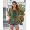 image:imageZeagoo Womens Tops Casual Oversized Short Sleeve Sweatshirt Summer Striped Shirt Crewneck Pullover Loose T Shirts BlouseGreen Floral