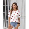 image:imageZeagoo Womens Tops Casual Oversized Short Sleeve Sweatshirt Summer Striped Shirt Crewneck Pullover Loose T Shirts BlouseHeart Floral