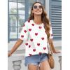 image:imageZeagoo Womens Tops Casual Oversized Short Sleeve Sweatshirt Summer Striped Shirt Crewneck Pullover Loose T Shirts BlouseHeart Floral