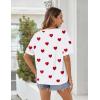 image:imageZeagoo Womens Tops Casual Oversized Short Sleeve Sweatshirt Summer Striped Shirt Crewneck Pullover Loose T Shirts BlouseHeart Floral