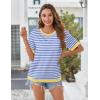 image:imageZeagoo Womens Tops Casual Oversized Short Sleeve Sweatshirt Summer Striped Shirt Crewneck Pullover Loose T Shirts BlouseLight Blue