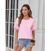 image:imageZeagoo Womens Tops Casual Oversized Short Sleeve Sweatshirt Summer Striped Shirt Crewneck Pullover Loose T Shirts BlousePink Stripes