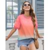 image:imageZeagoo Womens Tops Casual Oversized Short Sleeve Sweatshirt Summer Striped Shirt Crewneck Pullover Loose T Shirts BlouseRainbow Floral