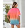 image:imageZeagoo Womens Tops Casual Oversized Short Sleeve Sweatshirt Summer Striped Shirt Crewneck Pullover Loose T Shirts BlouseRainbow Floral