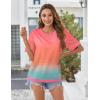 image:imageZeagoo Womens Tops Casual Oversized Short Sleeve Sweatshirt Summer Striped Shirt Crewneck Pullover Loose T Shirts BlouseRainbow Floral