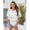 image:imageZeagoo Womens Tops Casual Oversized Short Sleeve Sweatshirt Summer Striped Shirt Crewneck Pullover Loose T Shirts BlouseWhite Floral