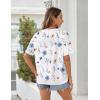 image:imageZeagoo Womens Tops Casual Oversized Short Sleeve Sweatshirt Summer Striped Shirt Crewneck Pullover Loose T Shirts BlouseWhite Floral