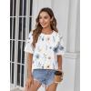 image:imageZeagoo Womens Tops Casual Oversized Short Sleeve Sweatshirt Summer Striped Shirt Crewneck Pullover Loose T Shirts BlouseWhite Floral