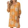 image:imageZeagoo Womens Boho Dresses Casual Beach Summer Dress Tassel Tie Neck 34 Long Sleeve Mini Sundress 2026 Floral Print Cover UpOrange Cx294