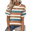 image:imageZeagoo Womens Tops Casual Oversized Short Sleeve Sweatshirt Summer Striped Shirt Crewneck Pullover Loose T Shirts BlouseColor Stripes 3