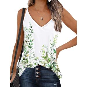 image:imageZeagoo Womens V Neck Camisole Tank Top Strap Sleeveless T Shirt Casual Loose Vest Blouse  SXXLWf135