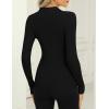 image:imageZeagoo Womens 2026 Sweater Tops Long Sleeve V Neck Ribbed Knit Slim Fitted Casual Work Basic Shirts SXXLBlack