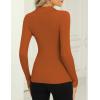 image:imageZeagoo Womens 2026 Sweater Tops Long Sleeve V Neck Ribbed Knit Slim Fitted Casual Work Basic Shirts SXXLCaramel