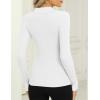 image:imageZeagoo Womens 2026 Sweater Tops Long Sleeve V Neck Ribbed Knit Slim Fitted Casual Work Basic Shirts SXXLWhite