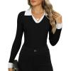 image:imageZeagoo Womens 2026 Sweater Tops Long Sleeve V Neck Ribbed Knit Slim Fitted Casual Work Basic Shirts SXXLPat2