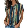 image:imageZeagoo Womens Tshirt Short Sleeve Summer Tops Crewneck Casual Basic Tee Shirts Spring Clothes Trendy OutfitZ Stripes Multicolor 289