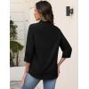 image:imageZeagoo Button Down Shirts for Women 34 Sleeve Tops V Neck Collared Blouses Business Casual OutfitsBlack