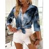 image:imageZeagoo Button Down Shirts for Women 34 Sleeve Tops V Neck Collared Blouses Business Casual OutfitsCx297