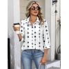image:imageZeagoo Button Down Shirts for Women 34 Sleeve Tops V Neck Collared Blouses Business Casual OutfitsJh599
