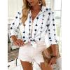 image:imageZeagoo Button Down Shirts for Women 34 Sleeve Tops V Neck Collared Blouses Business Casual OutfitsJh599