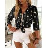 image:imageZeagoo Button Down Shirts for Women 34 Sleeve Tops V Neck Collared Blouses Business Casual OutfitsJh601