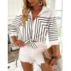 image:imageZeagoo Button Down Shirts for Women 34 Sleeve Tops V Neck Collared Blouses Business Casual OutfitsJh620