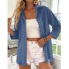 image:imageZeagoo Button Down Shirts for Women 34 Sleeve Tops V Neck Collared Blouses Business Casual OutfitsNavy Blue