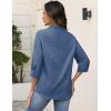 image:imageZeagoo Button Down Shirts for Women 34 Sleeve Tops V Neck Collared Blouses Business Casual OutfitsNavy Blue