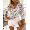 image:imageZeagoo Button Down Shirts for Women 34 Sleeve Tops V Neck Collared Blouses Business Casual OutfitsSa1