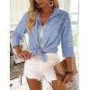 image:imageZeagoo Button Down Shirts for Women 34 Sleeve Tops V Neck Collared Blouses Business Casual OutfitsTz273