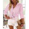 image:imageZeagoo Button Down Shirts for Women 34 Sleeve Tops V Neck Collared Blouses Business Casual OutfitsTz300